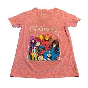 Marvel Comics V Neck Graphic Short Sleeve T-shirt